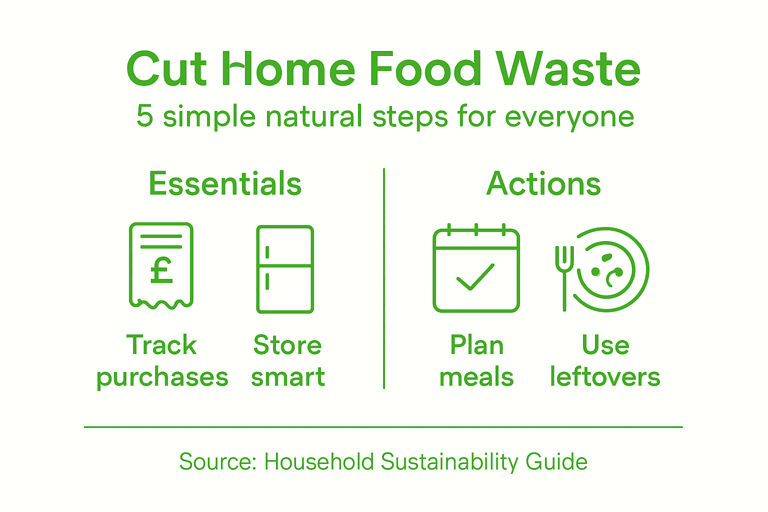 Infographic of five steps to reduce food waste