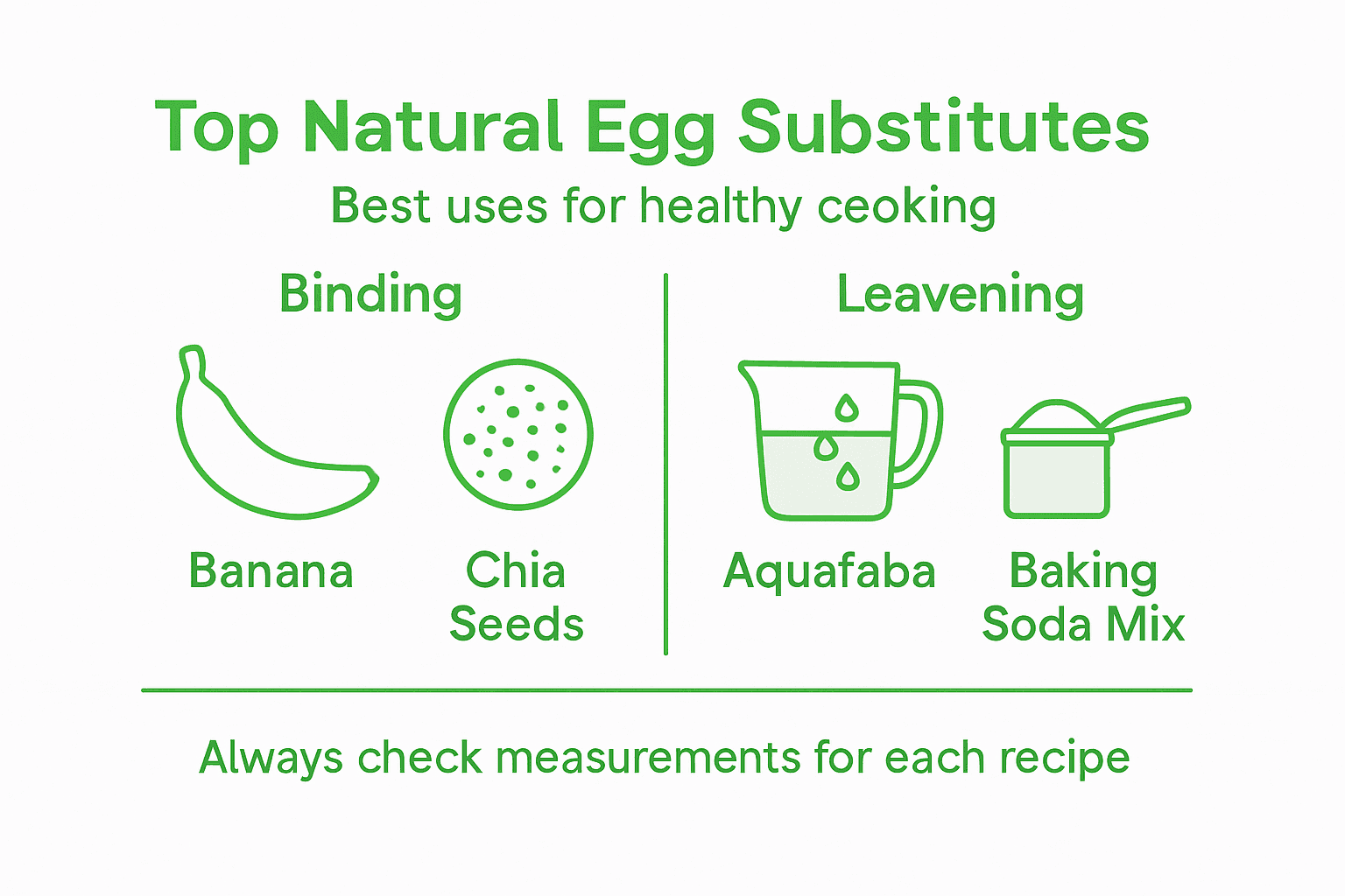 Infographic showing top natural egg substitutes