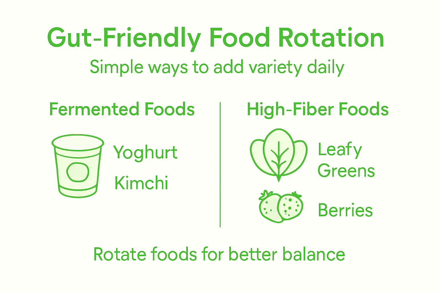 Infographic about gut-friendly food rotation