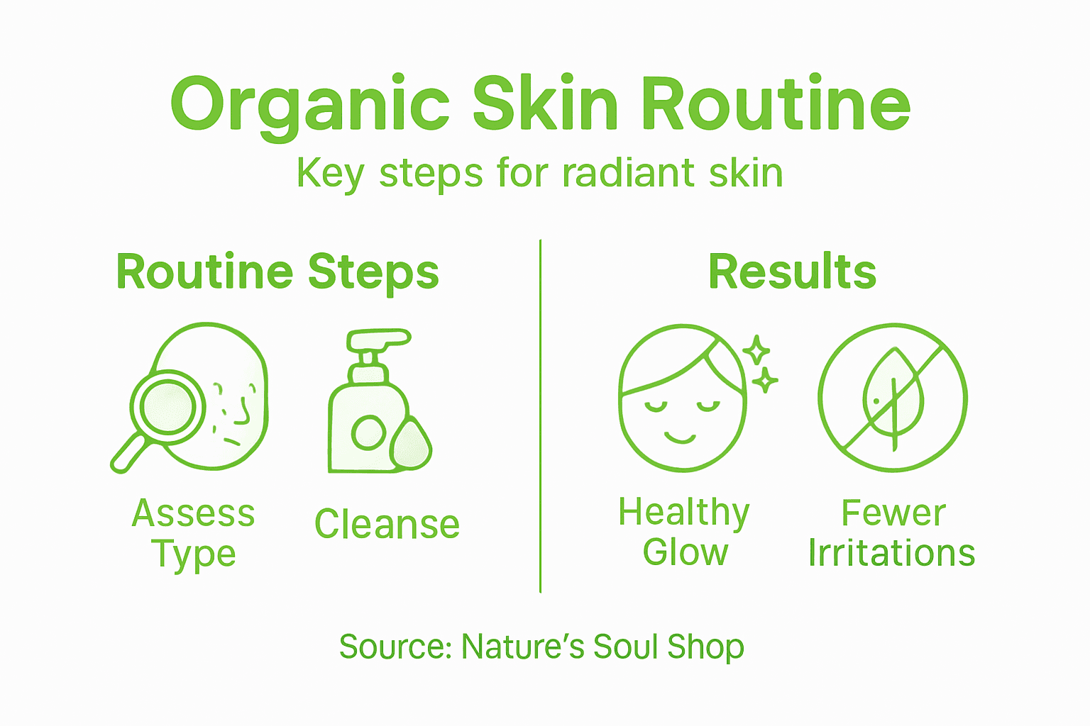 Infographic showing organic skincare routine overview