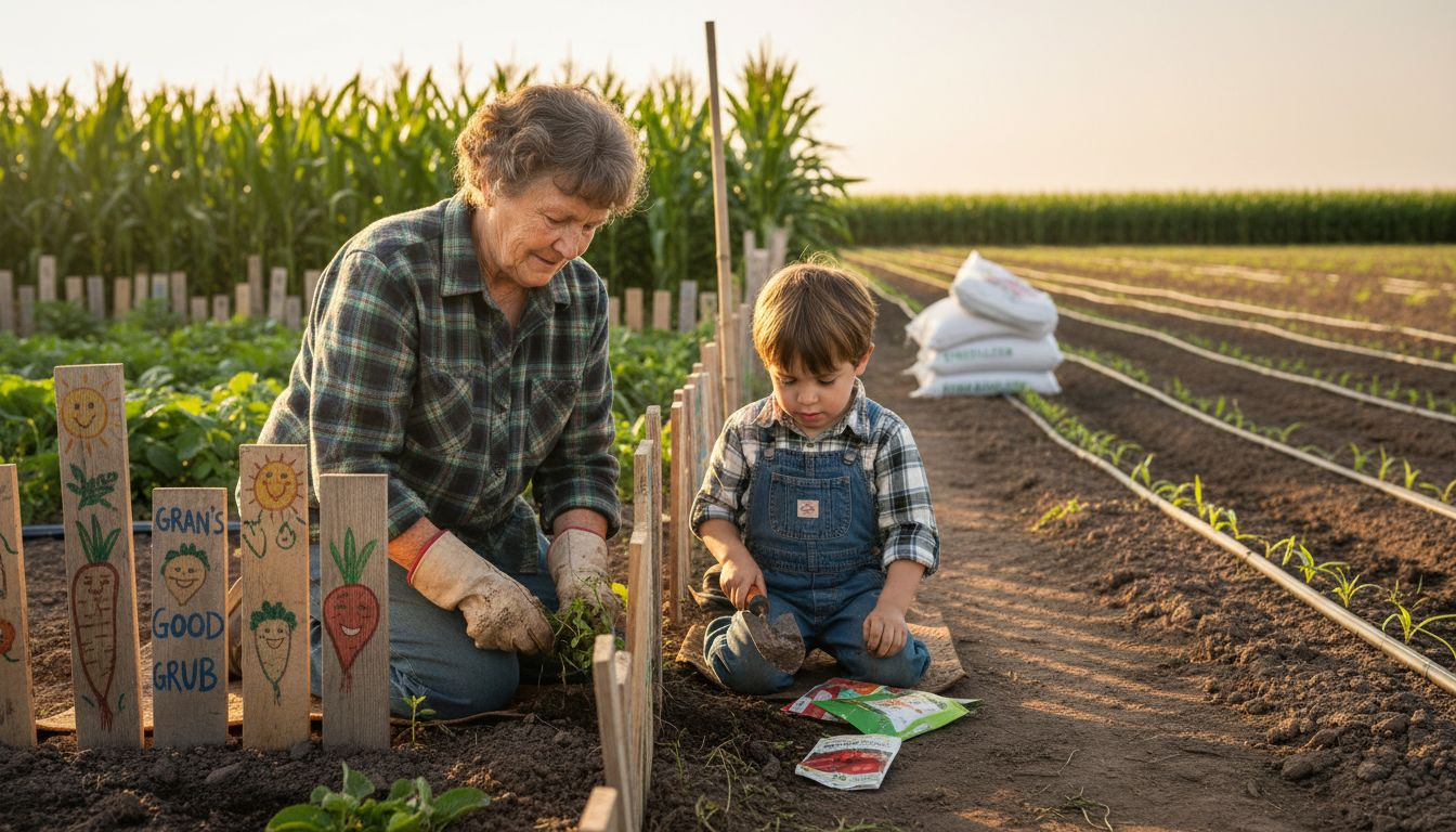 Gardeners contrasting organic vs conventional methods
