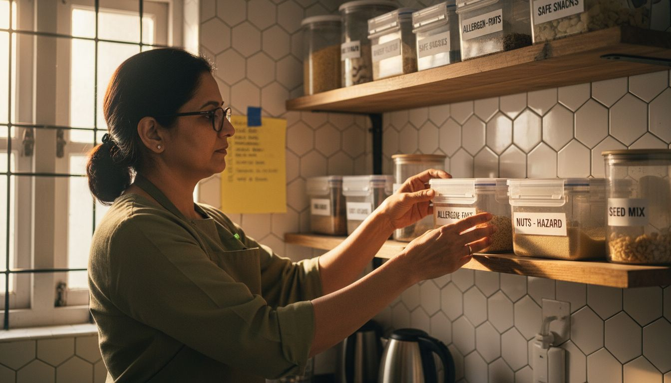Organizing allergen-safe pantry shelves