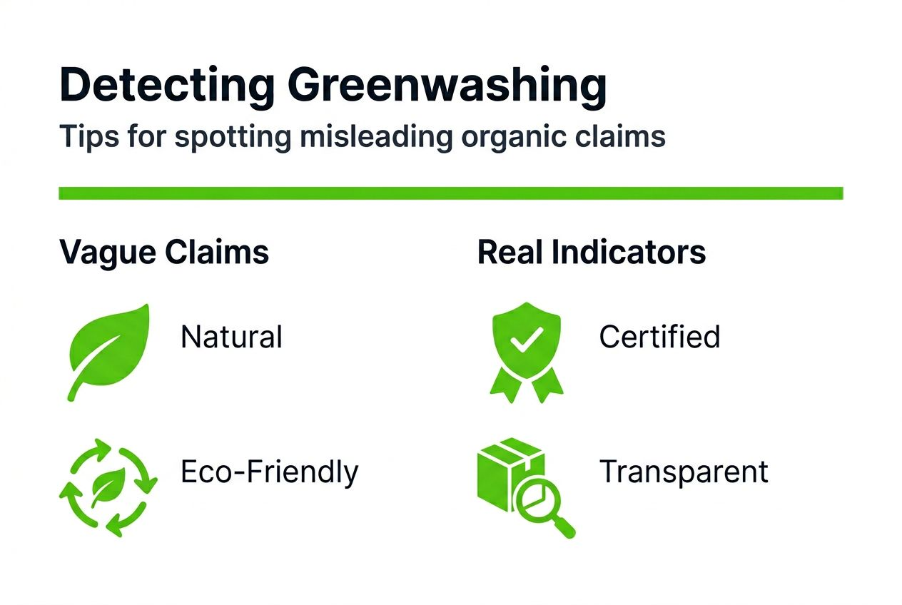 Infographic detailing greenwashing detection tips