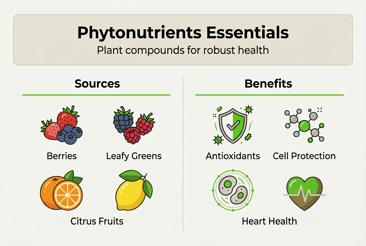 Infographic highlighting phytonutrient sources and benefits