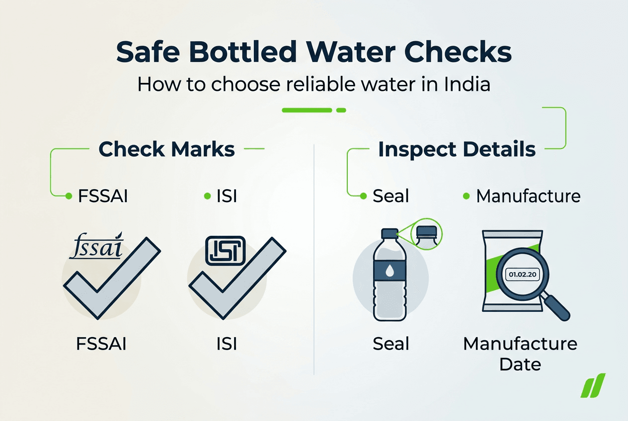 Infographic on checking bottled water safety