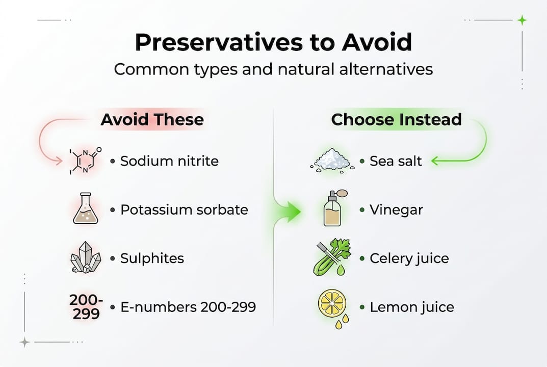 Infographic on preservatives to avoid with alternatives