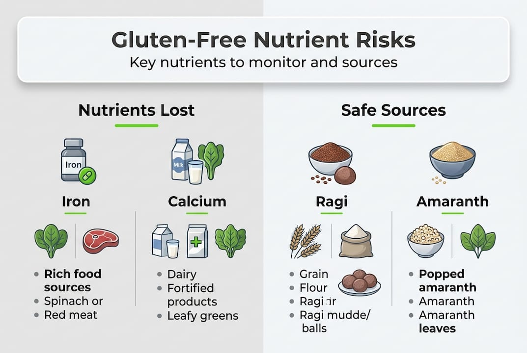 Infographic of gluten-free diet nutrient risks