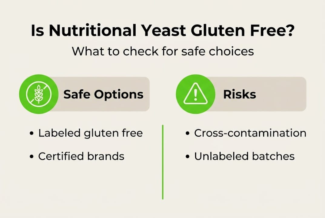 Infographic showing gluten risks and safe choices