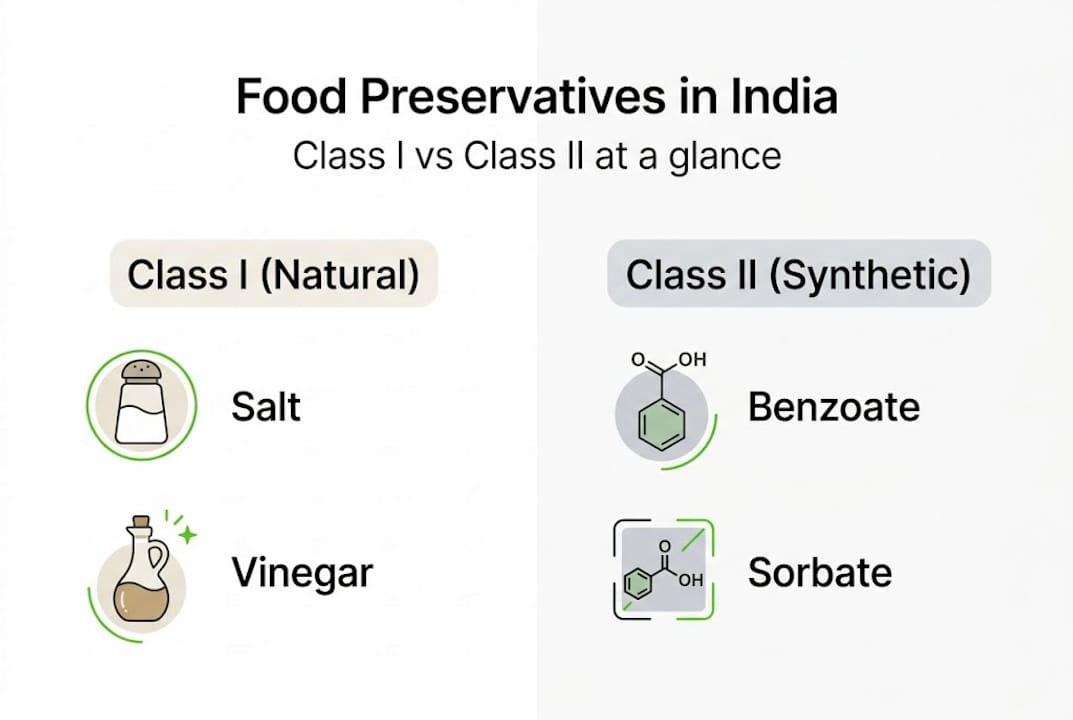 Infographic comparison of Indian preservatives