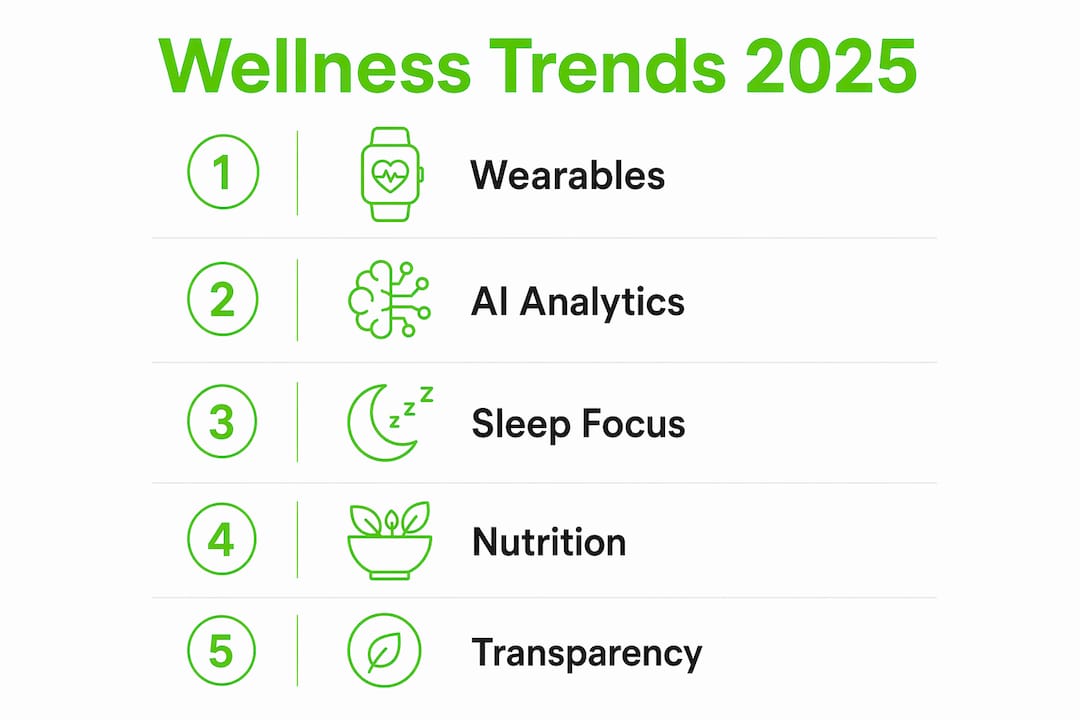 Infographic of five key wellness trends in 2025