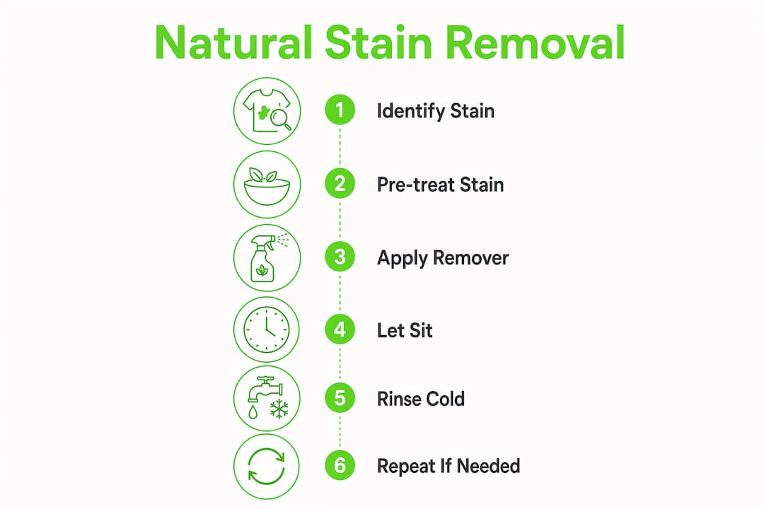 Infographic with steps to remove stains naturally
