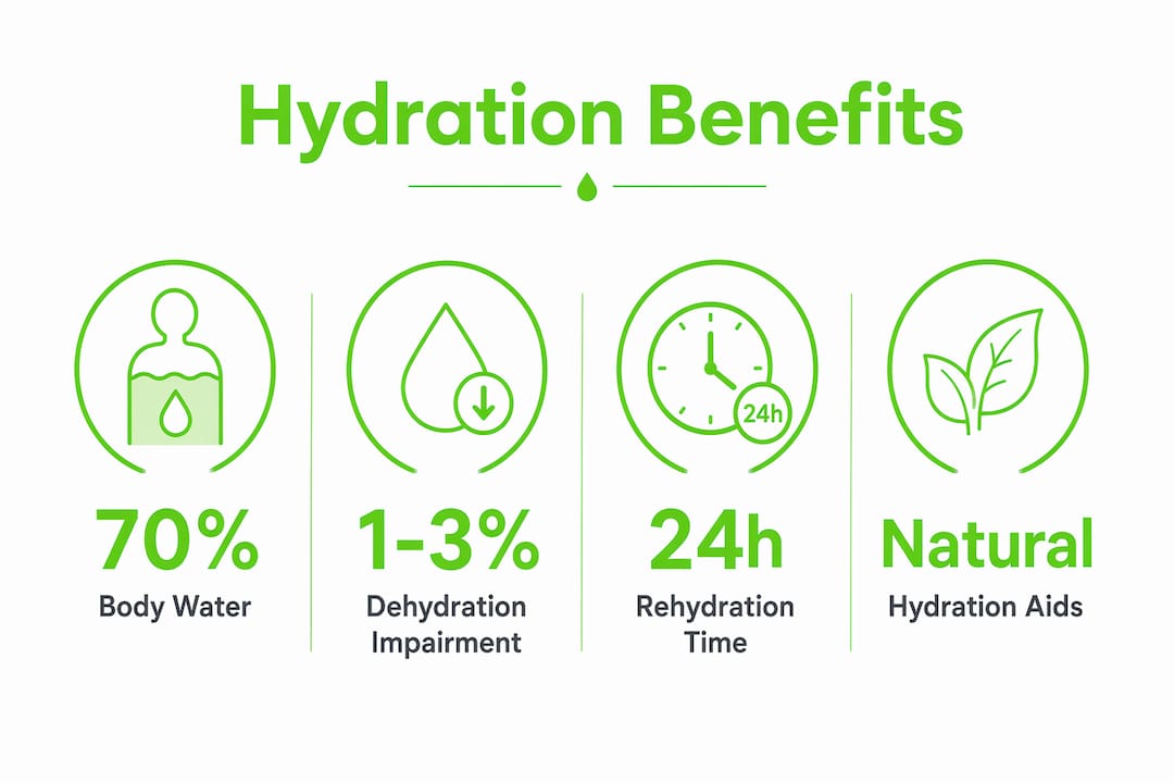 Infographic summarizing hydration benefits