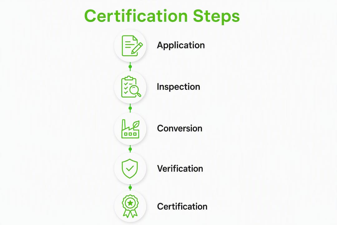 Infographic showing organic certification process steps