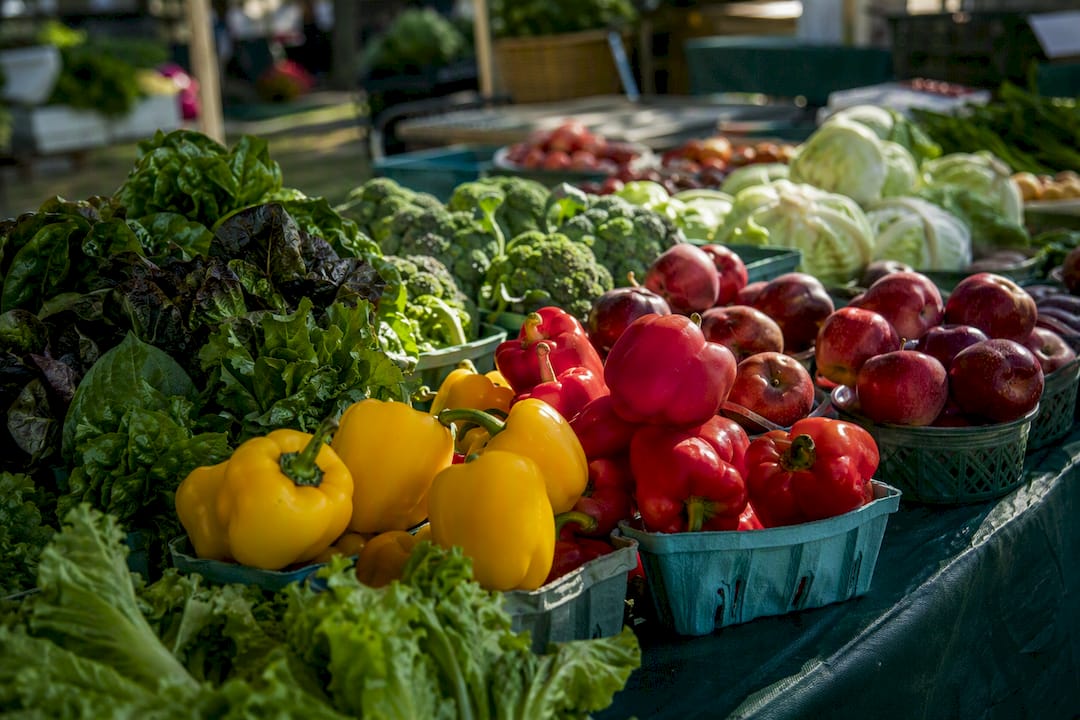Fresh organic produce at farmers market