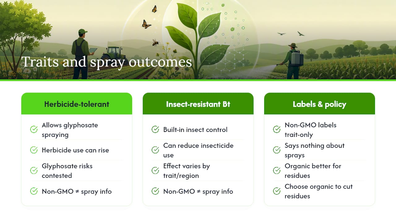 Comparison of herbicide and insecticide crop effects