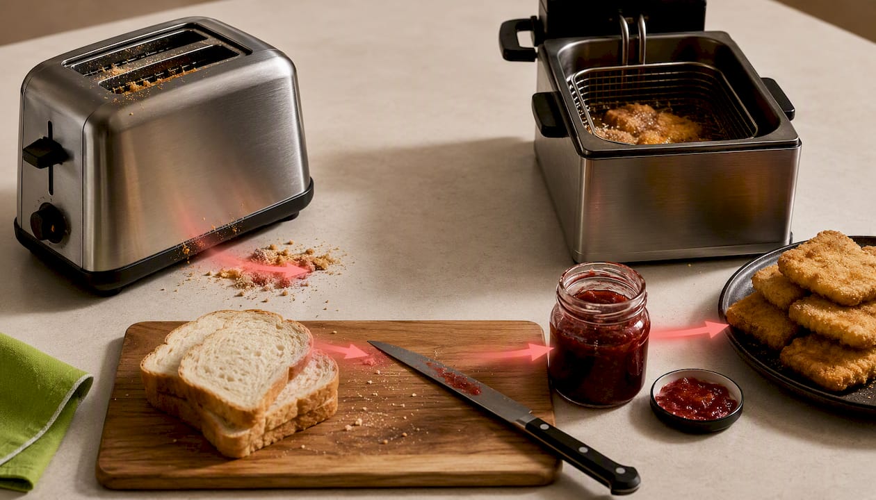 Three common gluten cross-contact kitchen risks