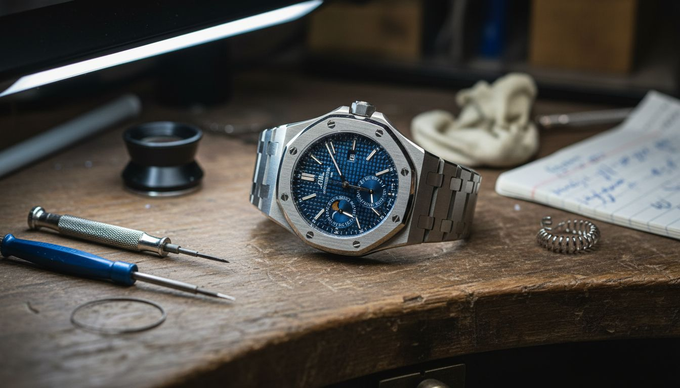 Royal Oak Perpetual Calendar on workbench