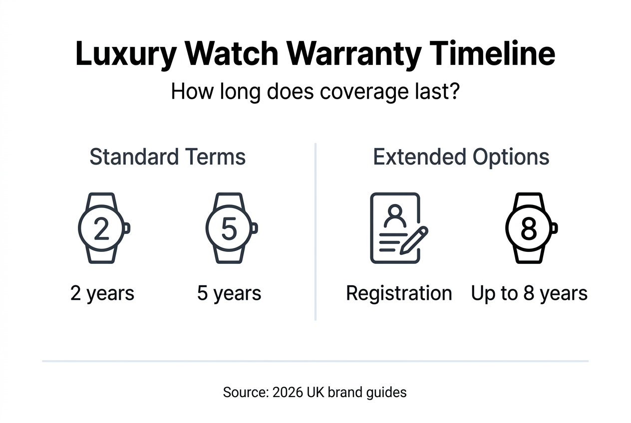 Watch warranty timeline infographic