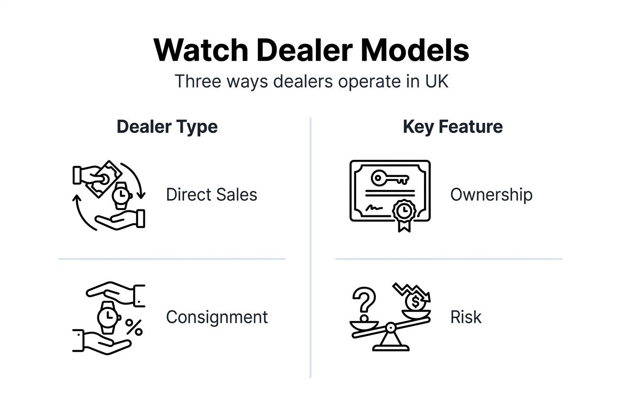 Infographic of UK watch dealer business models