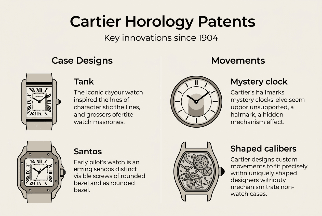 Infographic of Cartier patent innovations