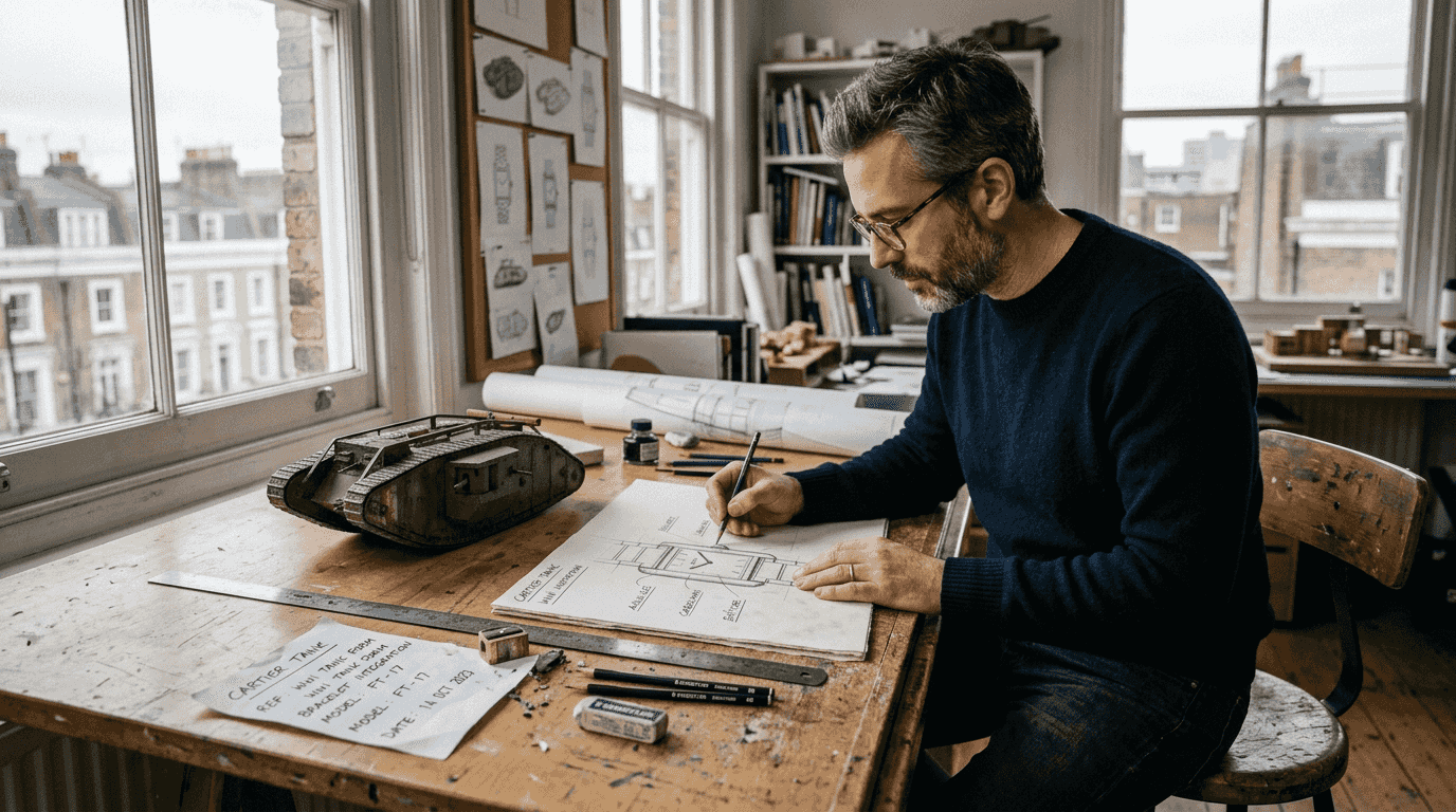 Designer sketches Cartier Tank watch concept