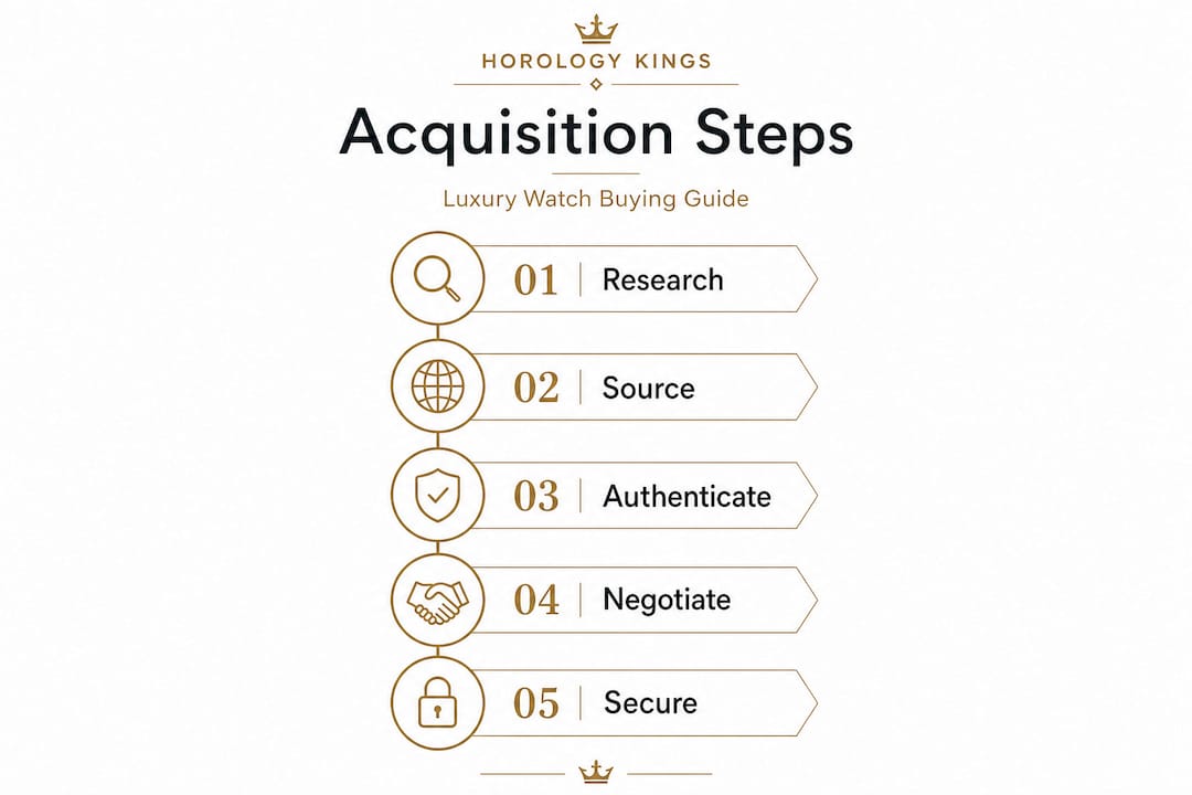 Infographic of luxury watch buying process steps