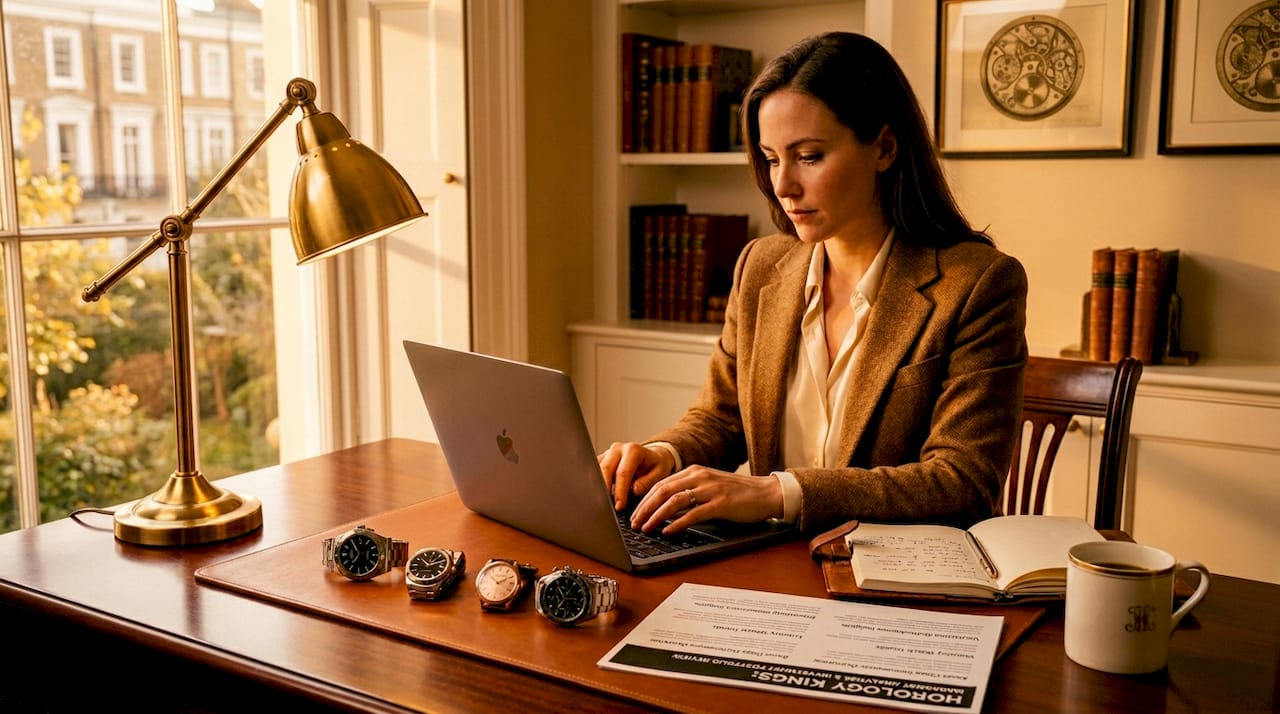 Woman comparing luxury watches for investment portfolio