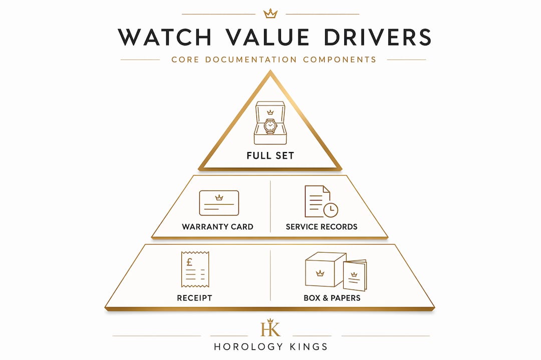 Hierarchy infographic showing key watch documentation