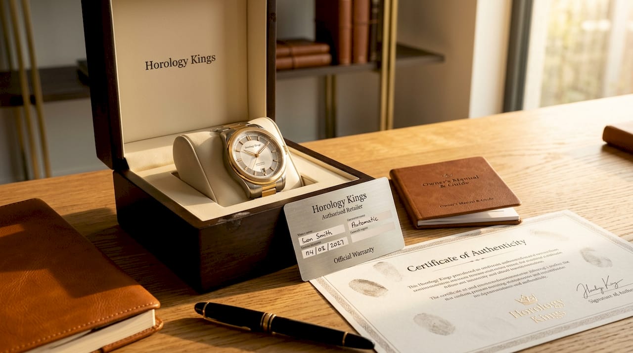 Luxury watch with original box and papers