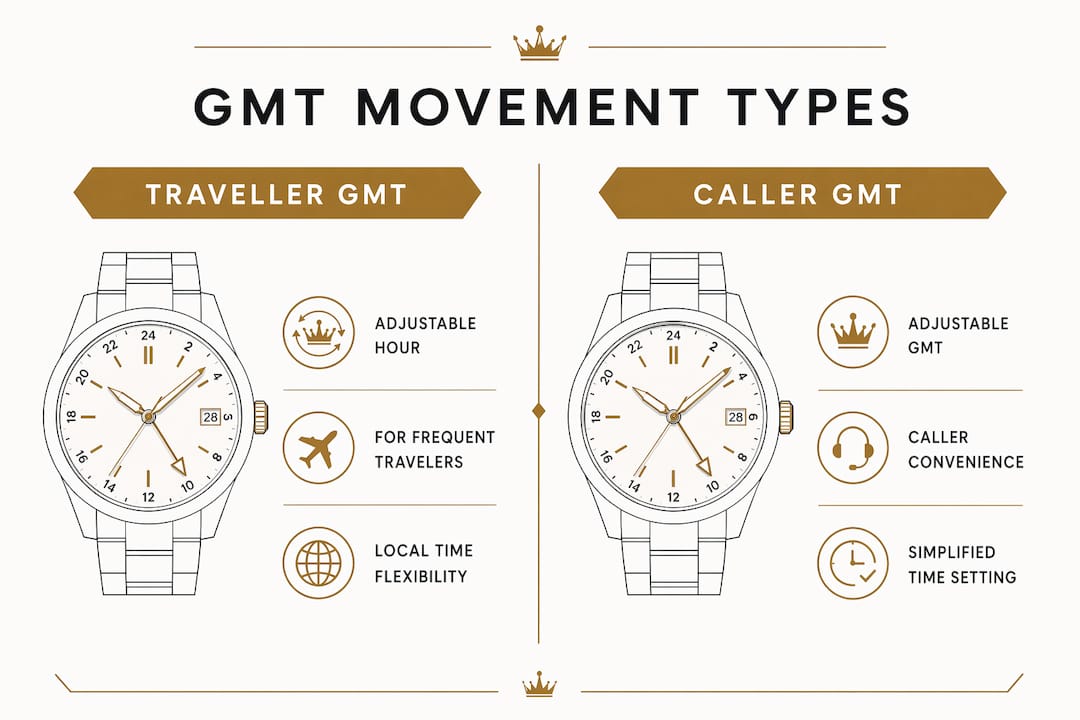 Infographic comparing Traveller and Caller GMT movements