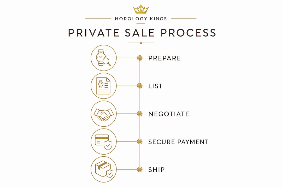Infographic outlining private sale steps