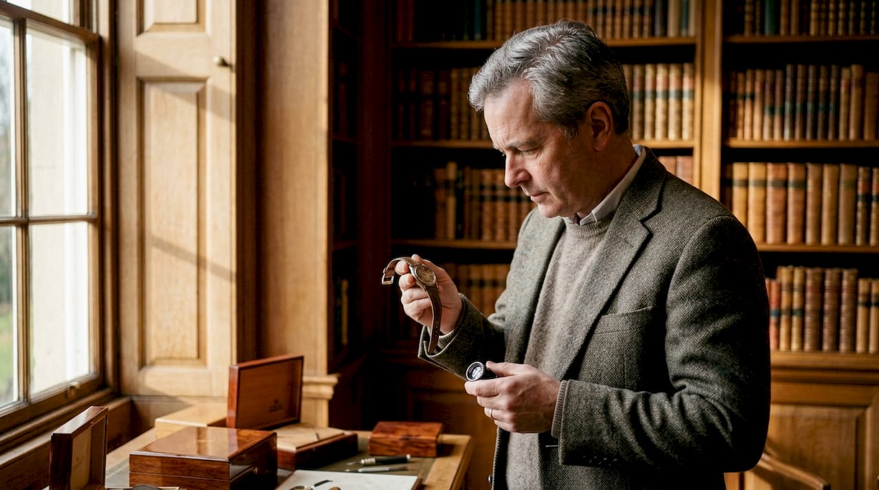 Person examining unserviced luxury watch