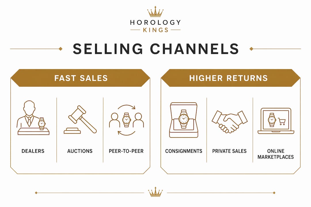 Infographic comparing watch selling channels