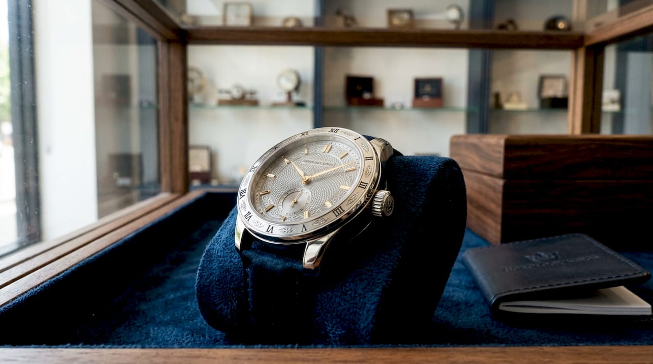 Close-up of boutique exclusive luxury watch