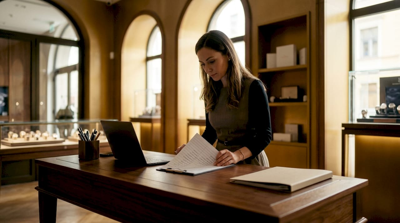 Dealer managing watch waiting list paperwork