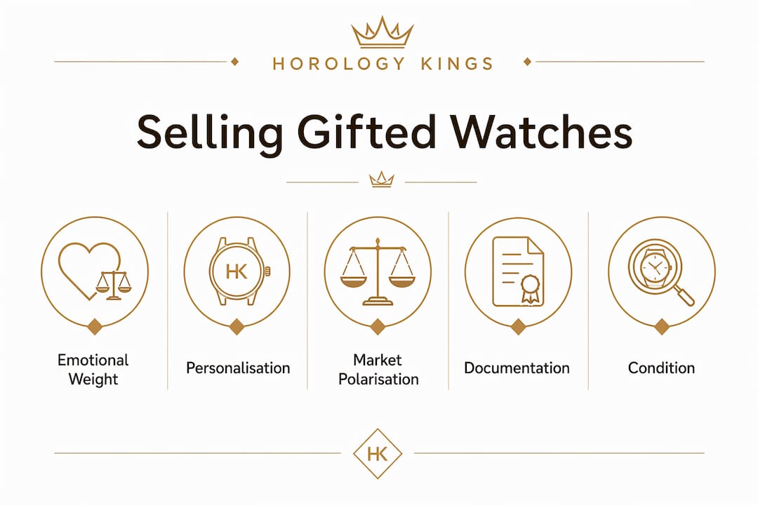 Infographic showing key reasons gifted watches are harder to sell