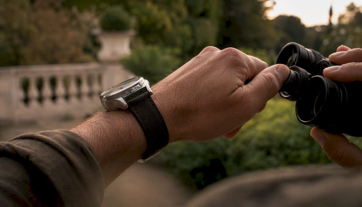 Close-up limited edition watch on wrist