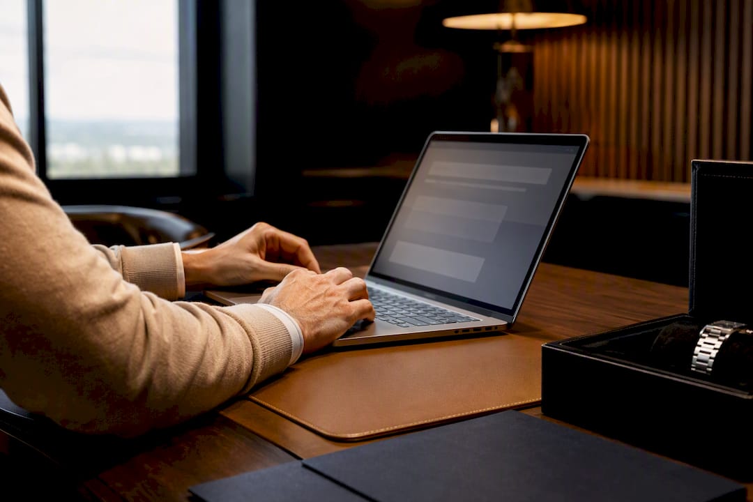 Secure bank transfer beside a watch case