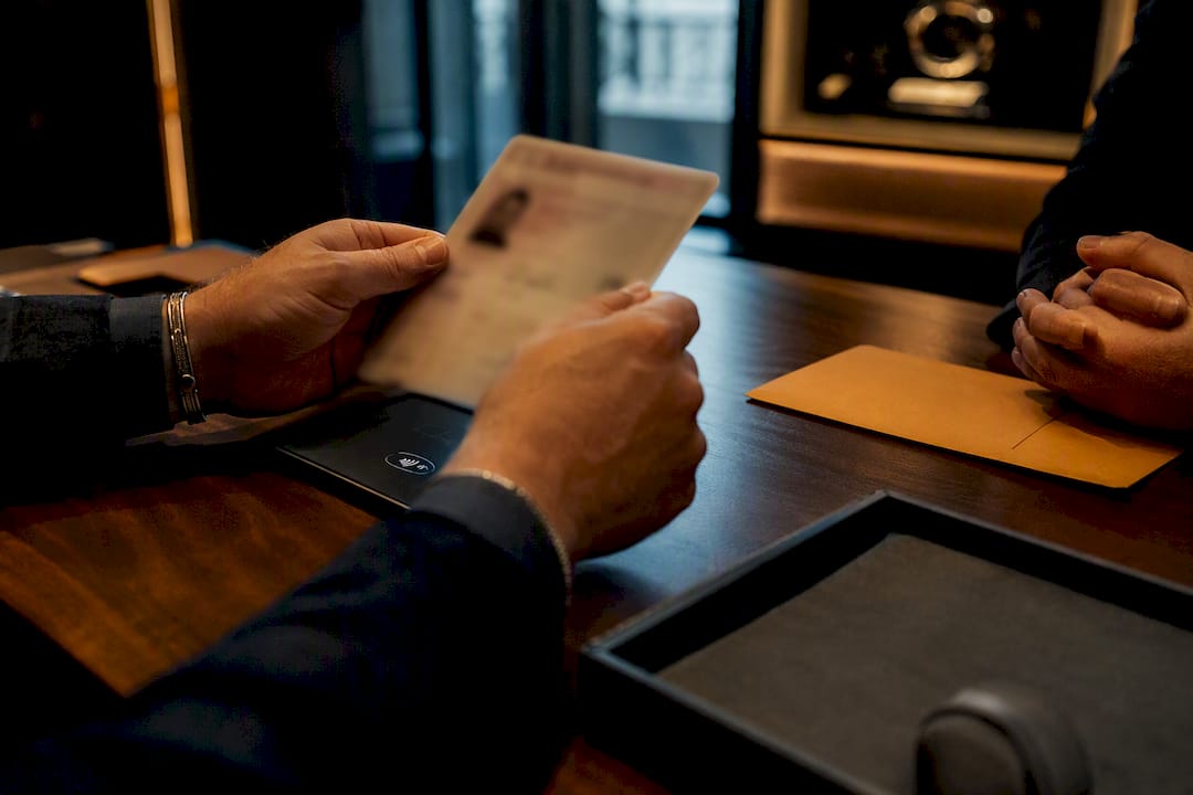 Identity verification at a luxury watch dealer