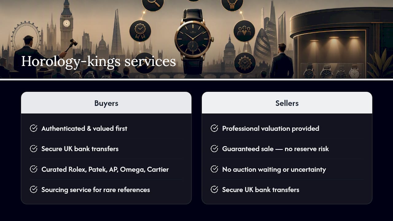 How Horology-kings supports UK buyers and sellers — overview diagram