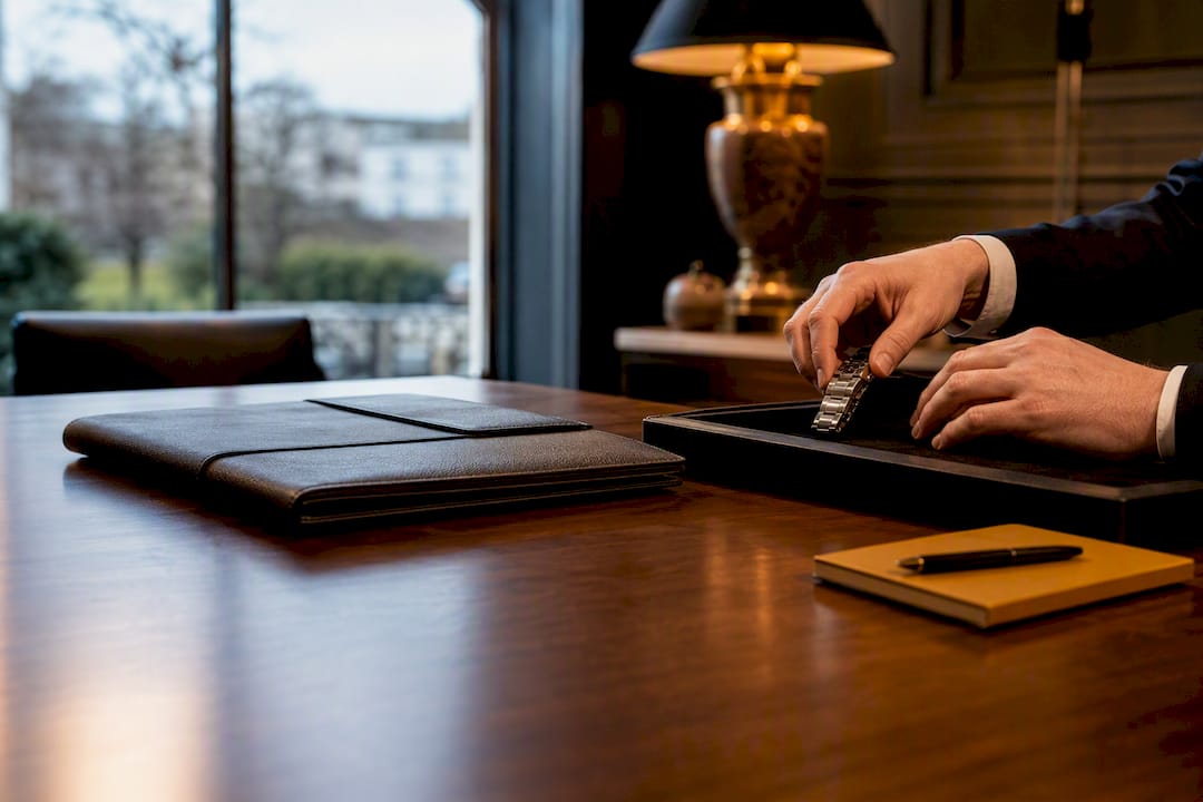 Dealer preparing a watch for compliant sale