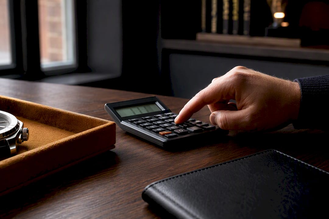 Anonymous watch edge beside tax calculator