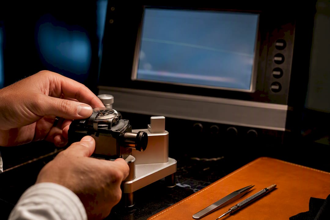 Partial watch undergoing accuracy testing