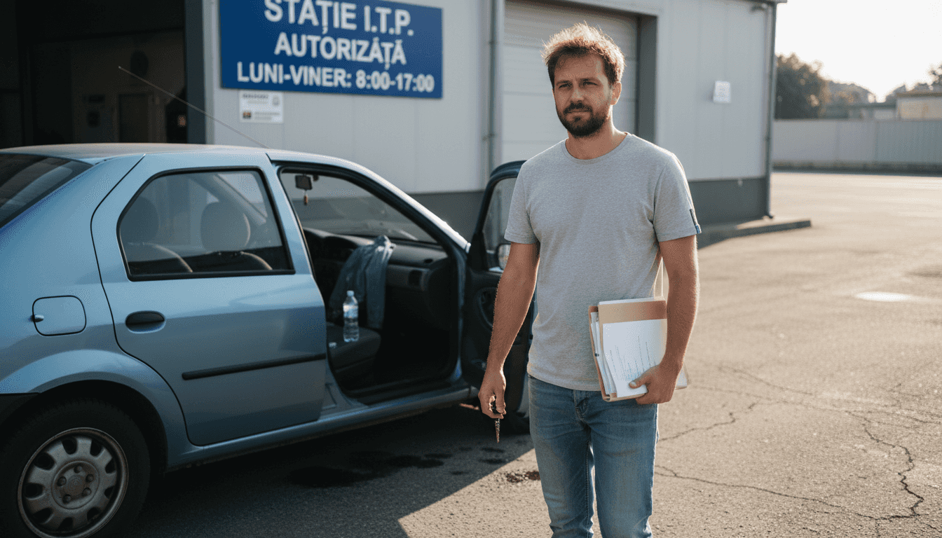 Șofer de ridesharing la revizia tehnică a mașinii