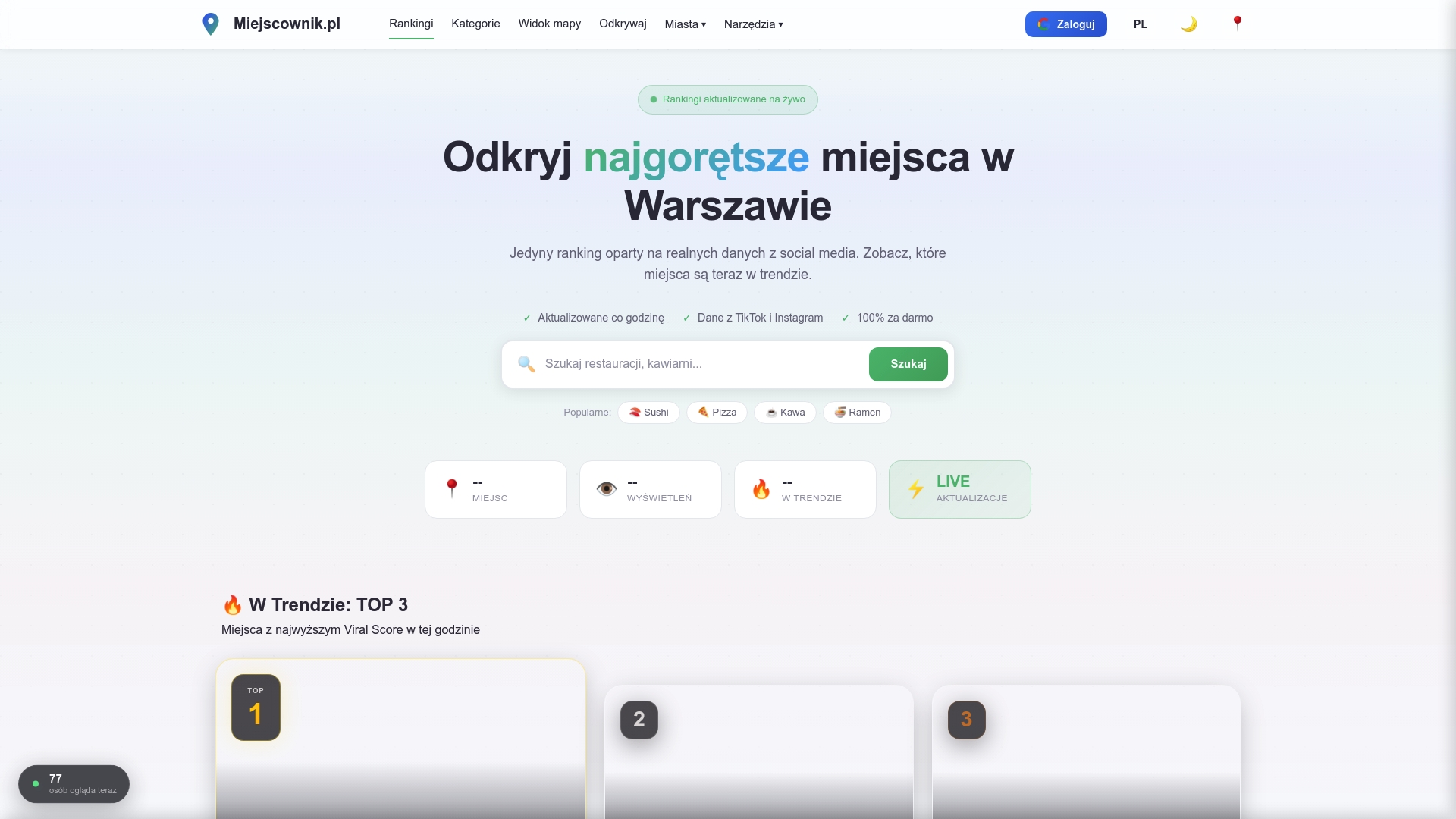 Miejscownik.pl ekran główny