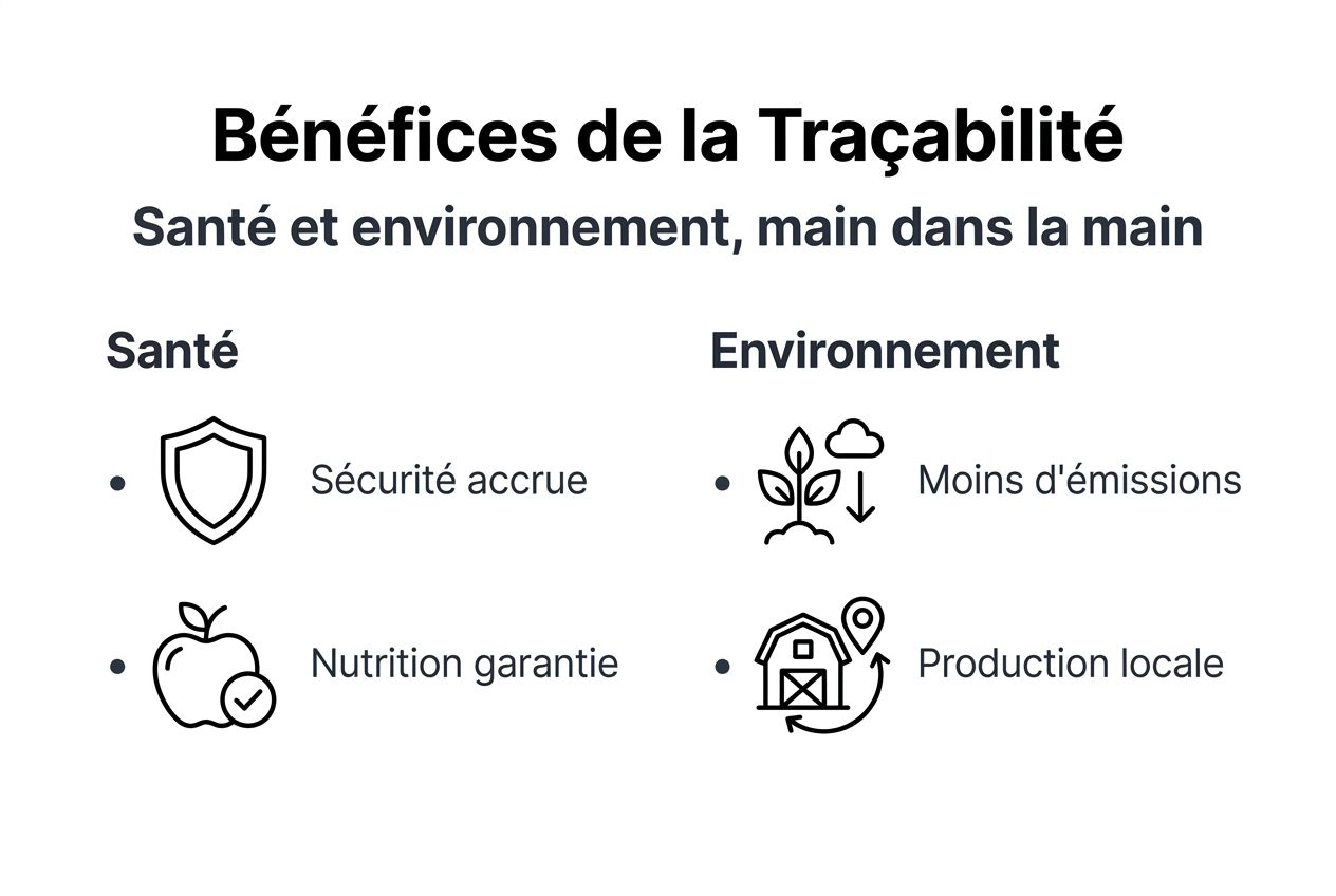Infographie bénéfices traçabilité santé environnement
