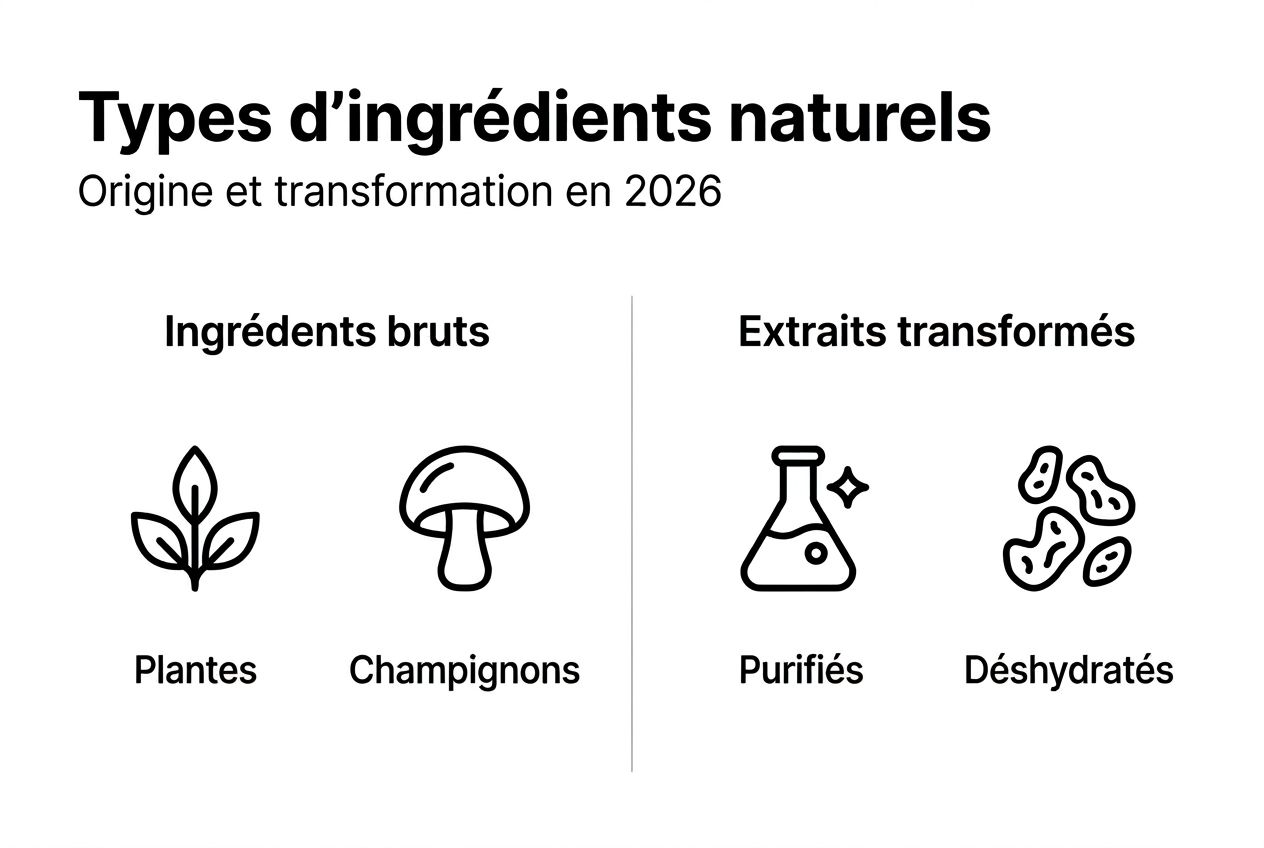 Les différentes catégories d'ingrédients naturels en un coup d'œil