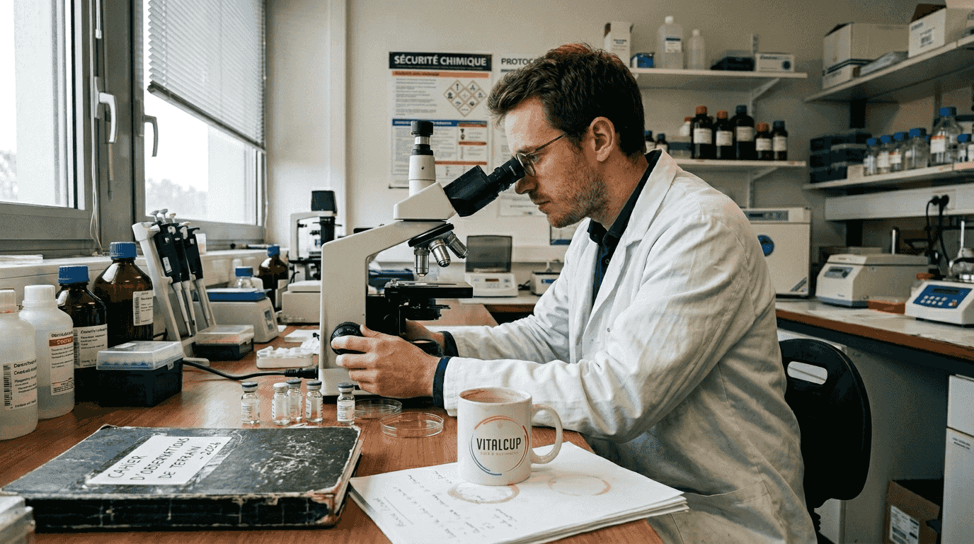 Biologiste spécialisé dans le contrôle qualité des compléments alimentaires en France.