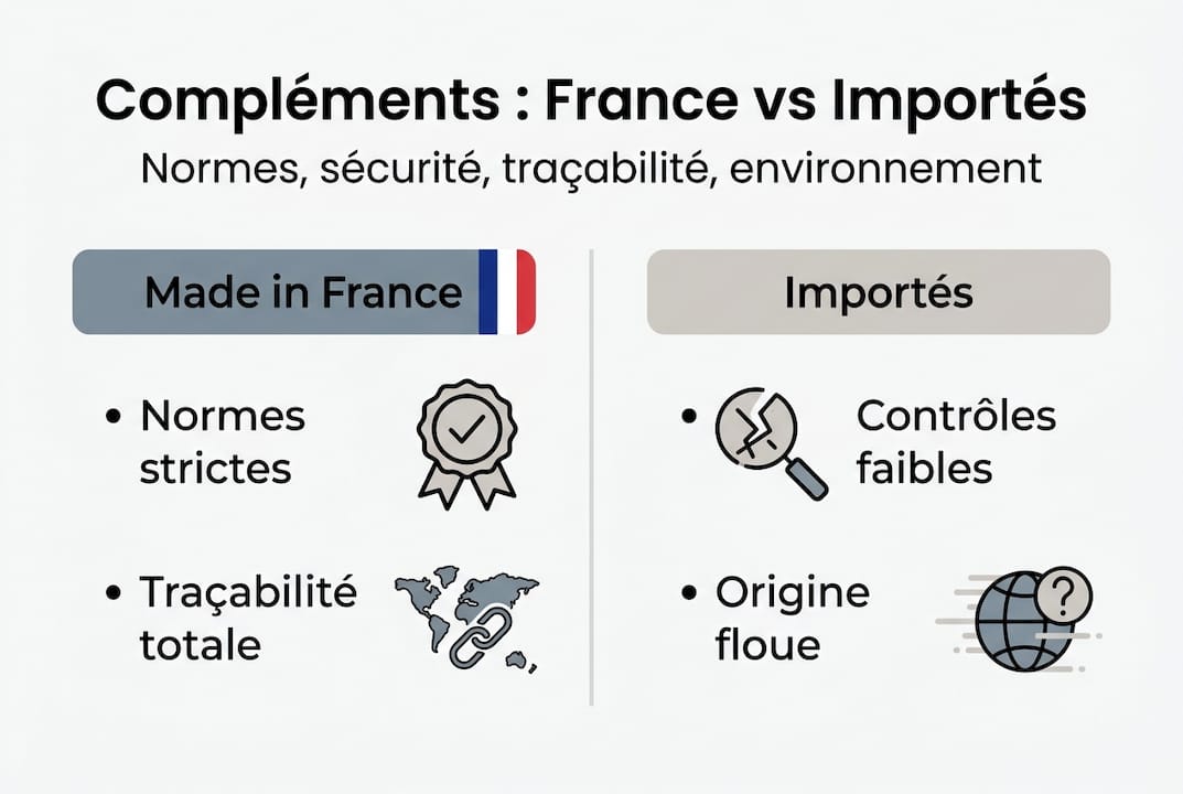 Infographie : comparaison entre la sécurité et la traçabilité des produits importés en France