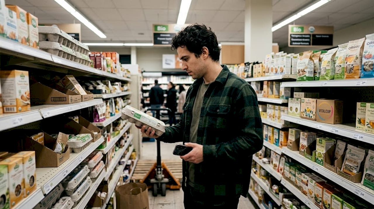 Prendre le temps de lire les informations sur l’étiquette avant d’acheter un produit alimentaire